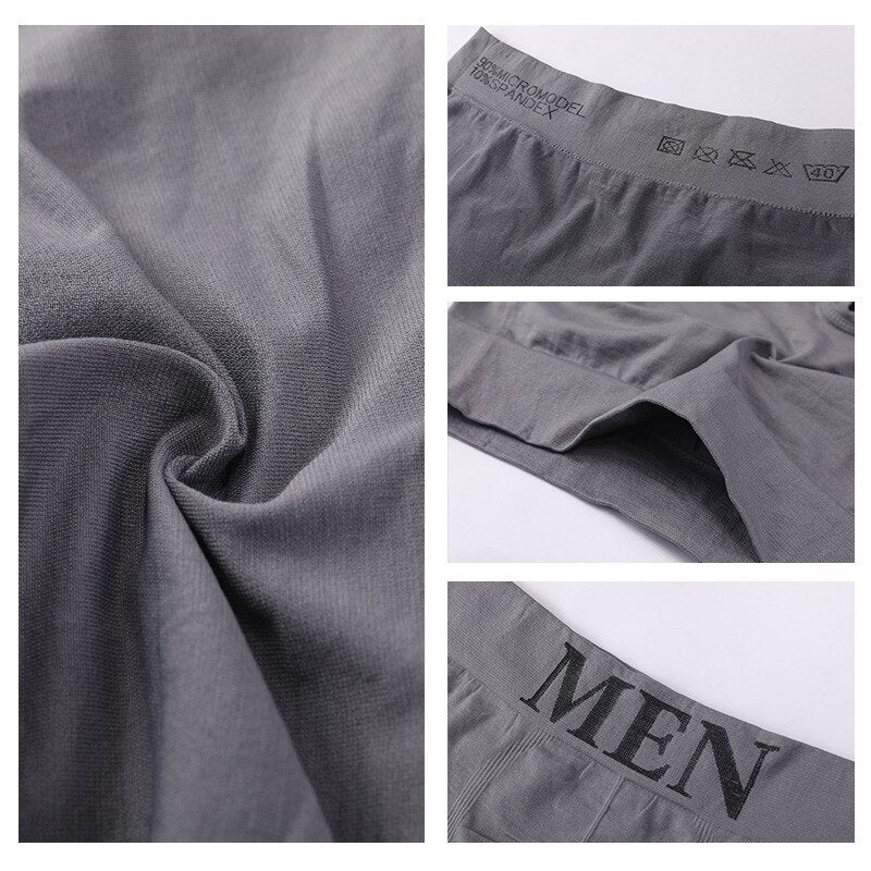 3Pcs/Lot Men Panties Underwear Boxers Breathable Man Boxer Solid Underpants Comfortable Male Brand Shorts Black Blue Underwear | TageUnlimited