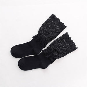 Women&#39;s Black Lace Stockings Hollow Transparent Lace Stockings Pure Cotton Japanese Fleece Socks  Quilt Color Princess Socks | TageUnlimited