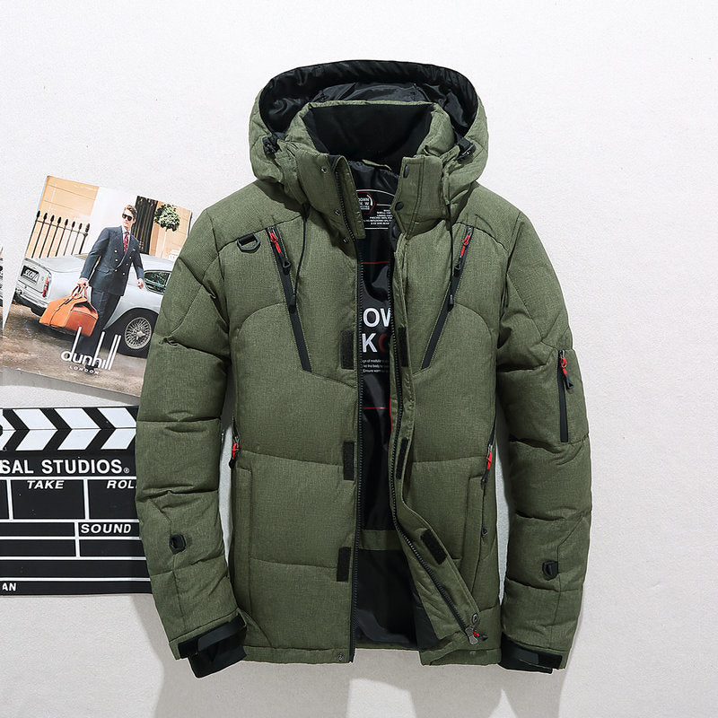 Men White Duck Down Jacket Warm Hooded Thick Puffer Jacket Coat Male Casual High Quality Overcoat Thermal Winter Parka Men | TageUnlimited