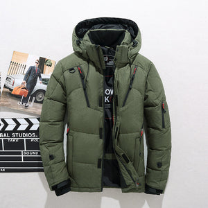 Men White Duck Down Jacket Warm Hooded Thick Puffer Jacket Coat Male Casual High Quality Overcoat Thermal Winter Parka Men | TageUnlimited