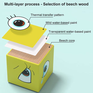 Cube Face Changing Building Blocks Board Game Wood Puzzle Montessori Expression Wooden Blocks Blocos For Children Kids Toys Gift | TageUnlimited