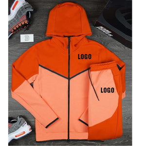 Tech Custom logo Men's Tracksuits Set Long Sleeve Causal Full Zip Running Sports Sweatsuit For Men 2 Piece Outfits | TageUnlimited