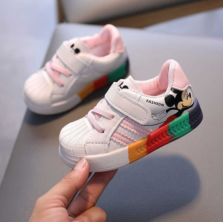 White Casual Shoes For Baby Boy Girl Brand Children Sneaker Mickey Mouse White Kids Sports Shoes Toddler Walking Shoes 0-3 Year | TageUnlimited