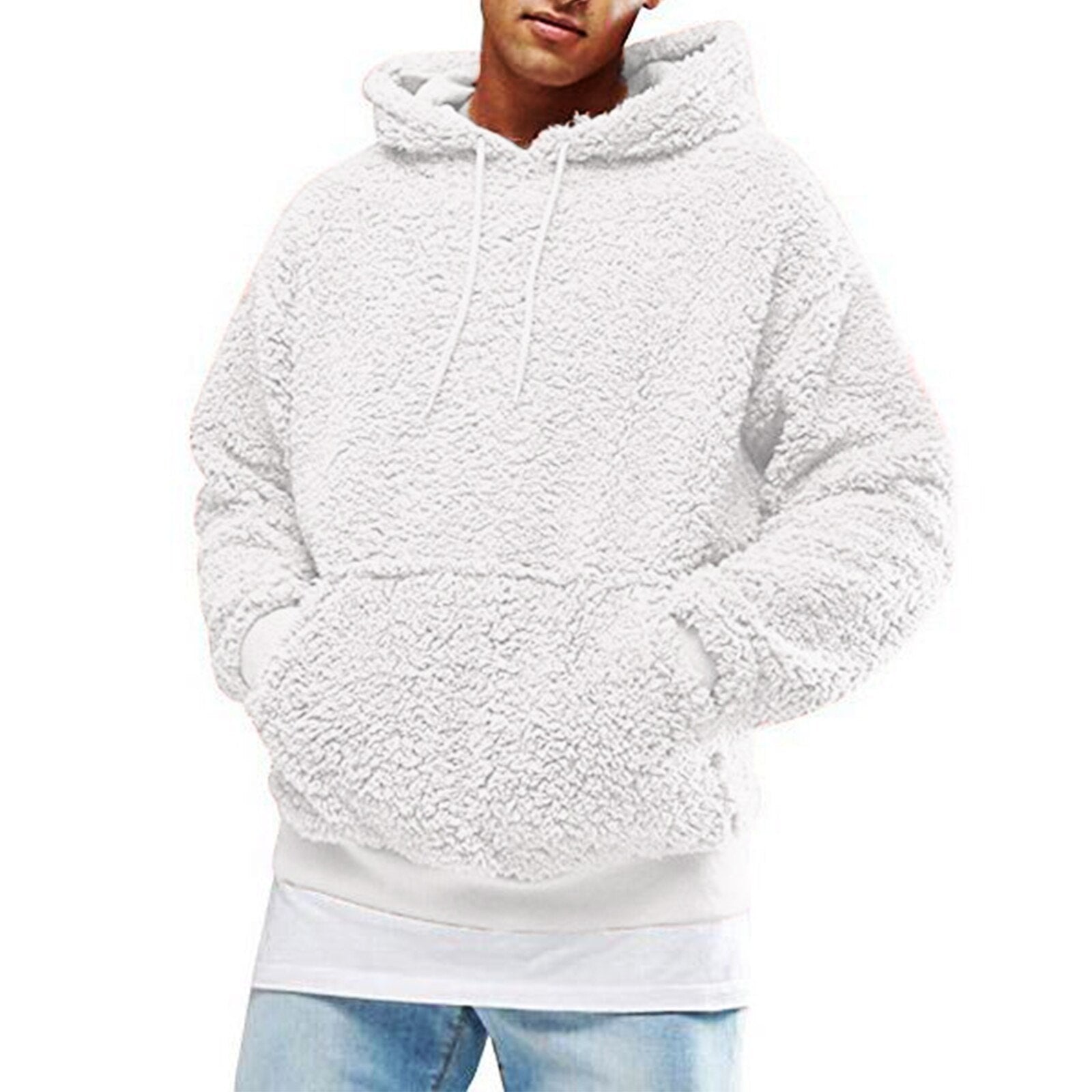 New Autumn and Winter Warm Men´s Wool Hooded Sweatshirts Letter Print Hooded Pullover Kangaroo Pocket Hooded Fleece Sweatshirts | TageUnlimited