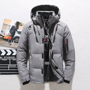 Men White Duck Down Jacket Warm Hooded Thick Puffer Jacket Coat Male Casual High Quality Overcoat Thermal Winter Parka Men | TageUnlimited
