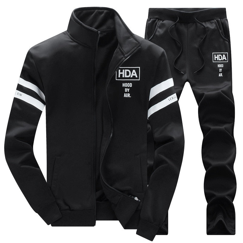 Tracksuit Men Winter Sporting Slim Fit Warm Thickened Sportswear Hooded Sweatsuit Two Piece Running Fitness Men Set | TageUnlimited