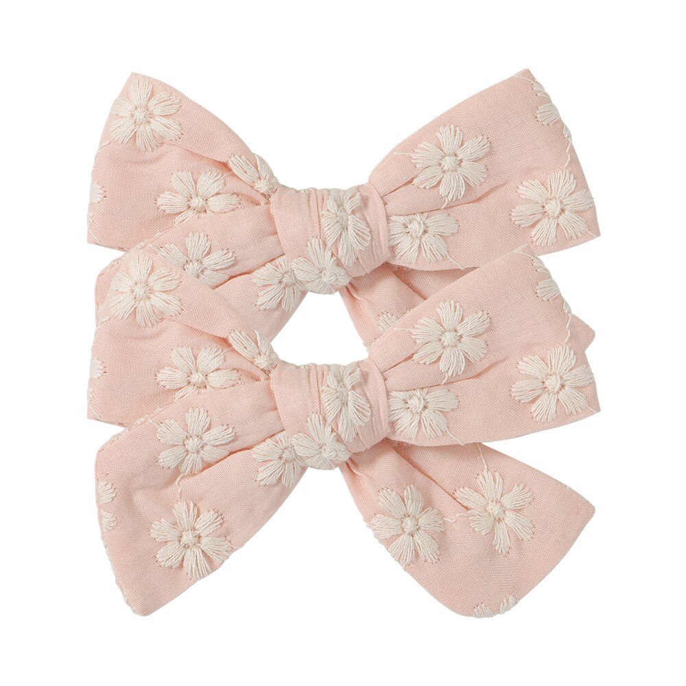 2Pcs/Set Sweet Flower Print Bowknot Hair Clips for Cute Baby Girls Cotton Bows Hairpins Barrettes Headwear Kids Hair Accessories | TageUnlimited