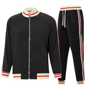 Autumn Mens Tracksuit Casual Men Sets Zip Cardigan Baseball Jacket + Pants 2 Piece Suit Striped Jogging Sportsuit Male Sweatsuit | TageUnlimited