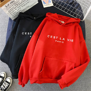 Streetwear Hoodies Letter Printed Women Sweatshirt Autumn Winter Long Sleeve Harajuku Pullovers Hooded Sweater sudadera mujer | 0 | TageUnlimited