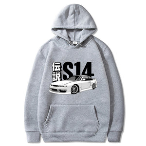 Anime Initial D Hoodie Drift JDM Pullover Oversized Sweatshirt EU Size Silvia Streetwear S Comic14 Japan Car Long Sleeve Unisex | TageUnlimited