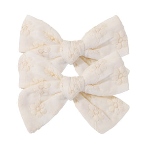 2Pcs/Set Sweet Flower Print Bowknot Hair Clips for Cute Baby Girls Cotton Bows Hairpins Barrettes Headwear Kids Hair Accessories | TageUnlimited