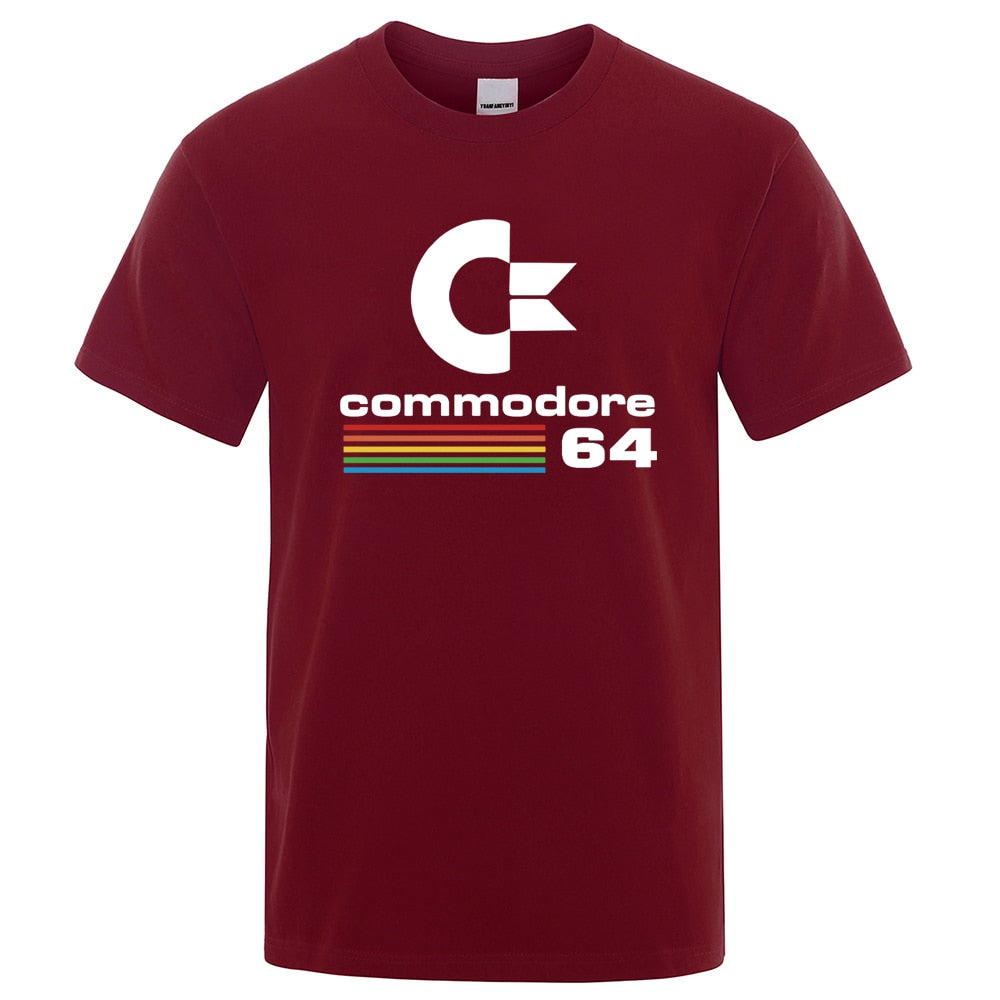 Men T-shirts Summer Commodore 64 Print T Shirt C64 SID Amiga Retro Cool Design Street Short Sleeve Top Tee Cotton Clothing | TageUnlimited