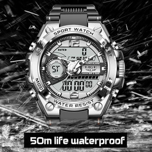 LIGE Digital Men Military Watch 50m Waterproof Wristwatch LED Quartz Clock Sport Watch Male Big Watches Men Relogios Masculino | TageUnlimited