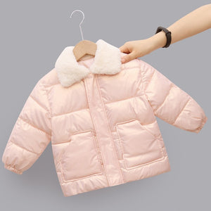 Winter Children Warm Cotton Jackets Rabbit Fur Collar Coats Baby Short Quilted Jacket Kids Clothes Girl Boy Outerwear | TageUnlimited