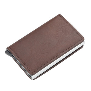 Credit Card Holder Wallet Men Women RFID Aluminium Bank Cardholder Case Vintage Leather Wallet with Money Clips | TageUnlimited