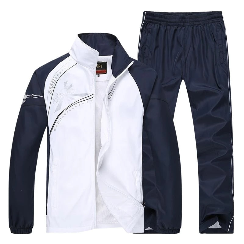 Tracksuit Men Plus Size 4XL Spring Autumn Two Piece Clothing Sets Casual Track Suit Sportswear Sweatsuits | TageUnlimited