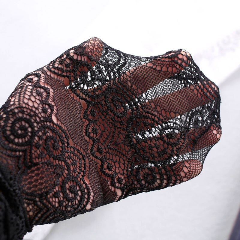 Women Black Lace Stockings Hollow Transparent Lace Stockings Pure Cotton Japanese Fleece Socks  Quilt Color Princess Socks | TageUnlimited
