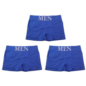 3Pcs/Lot Men Panties Underwear Boxers Breathable Man Boxer Solid Underpants Comfortable Male Brand Shorts Black Blue Underwear | TageUnlimited