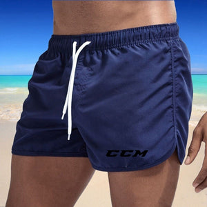 CCM Brand Men Stretch Swim Trunks Quick Dry Beach Shorts Drawstring Boxer Briefs Soccer Tennis Training Short | TageUnlimited