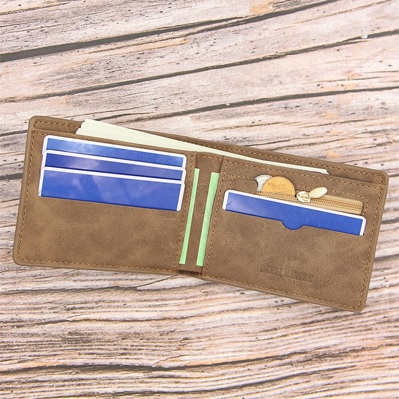 New Fashion PU Leather Wallets for Men with Coin Bag Zipper Small Money Purses Dollar Slim Purse New Design Men&#39;s Wallet | TageUnlimited