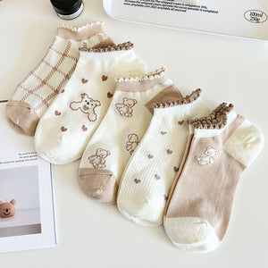 5 Pairs Of Women Socks Cartoon Cotton Socks. | TageUnlimited