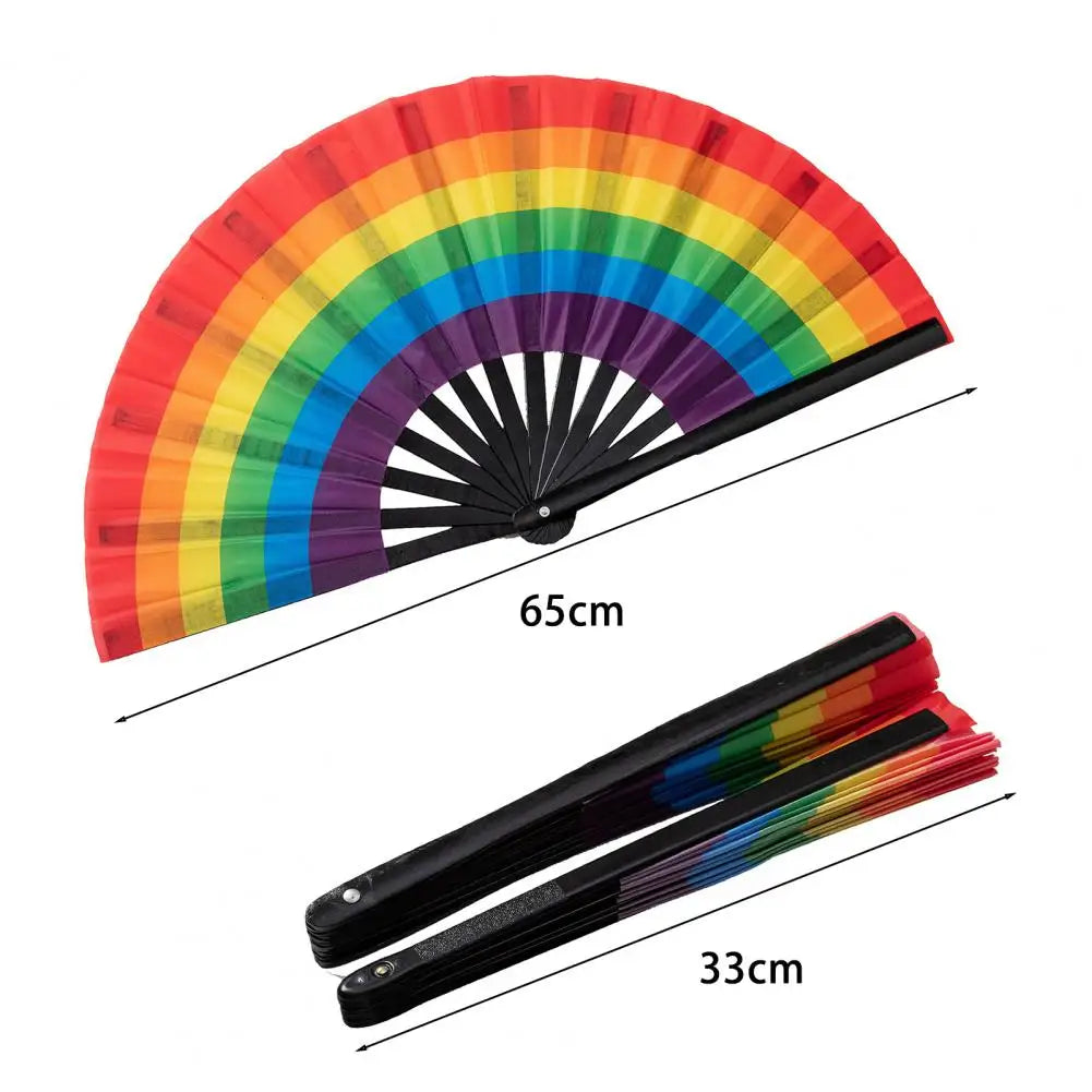 Rainbow Folding Fan Easy Open LGBT Rainbow Fan Folding Hand Gay Fan Cooling Hand Fan for Festivals Dance Parties Hand Fan