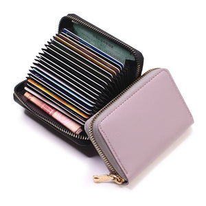 Business Card Holder Wallet Women/men Gray Bank/ID/Credit Card Holder 20 Bits Card Wallet PU Leather Protects Case Coin Purse | TageUnlimited