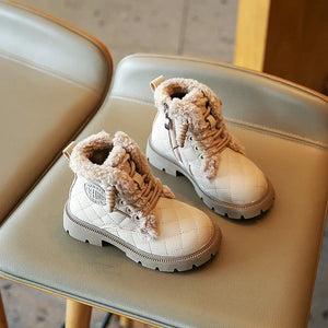 Kids Boots Winter for Boys Cotton Shoes Plush Warm Girls Short Boots Fashion Children Student Shoes