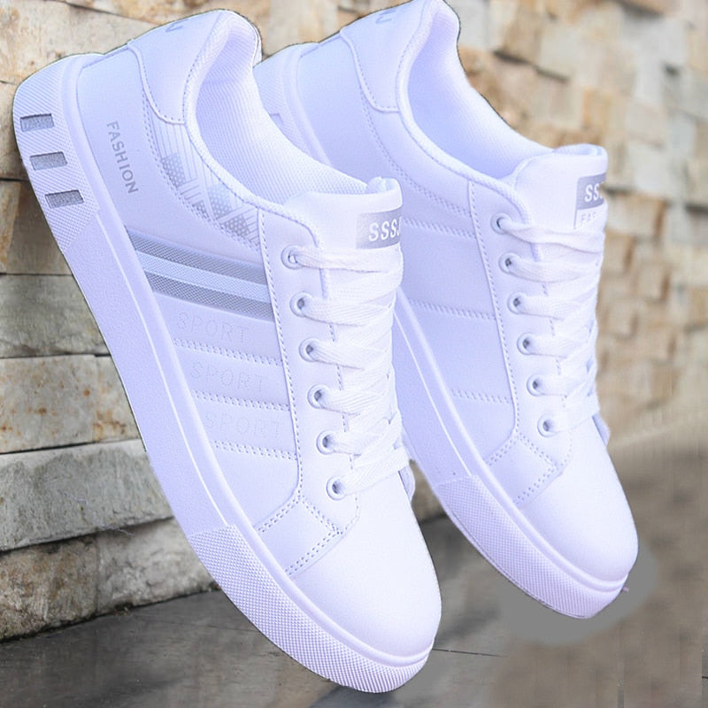 Men Casual Shoes Lightweight Breathable Men Shoes Flat Lace-Up Men Sneakers White Business Travel Unisex Tenis Masculino | TageUnlimited