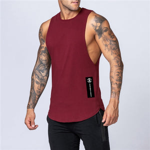 Cotton Workout Gym Tank Top Mens Muscle Sleeveless Sportswear Shirt Stringer Fashion Clothing Bodybuilding Singlets Fitness Vest | TageUnlimited