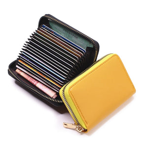Business Card Holder Wallet Women/men Gray Bank/ID/Credit Card Holder 20 Bits Card Wallet PU Leather Protects Case Coin Purse | TageUnlimited