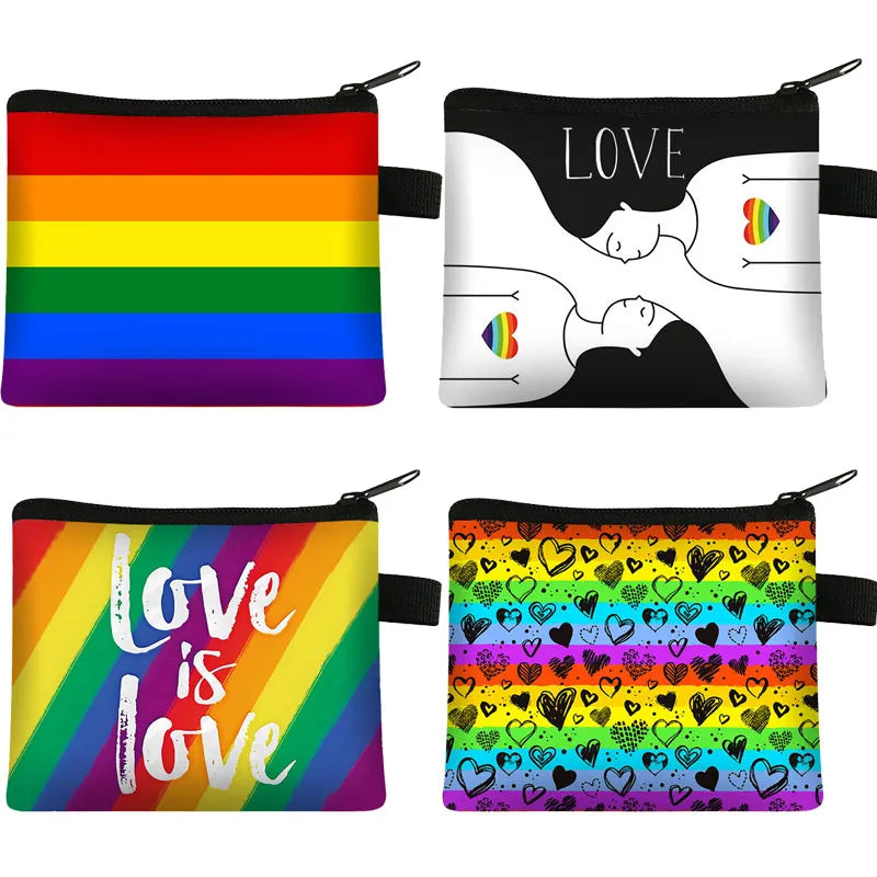 LGBT Love Wins Coin Purse Rainbow Purses Girls Wallet Money Bags Key Card Wallet Zipper Change Case Purses Holder Small Pouch | LGBTQ+ Gifts | TageUnlimited