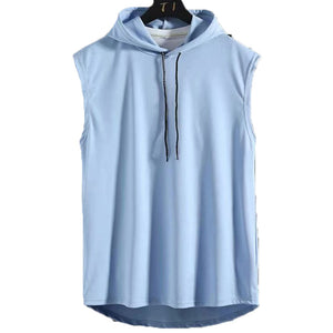 Plus Size Summer Men Clothing Tank Tops Sweatshirt Sleeveless Tops Hoodie Vest Workout Fitness Mens T Shirt Workout Hip Hop Vest | TageUnlimited