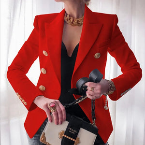 Female Slim Solid Jacket Lady Office Work Suit Vestido Black Blazers Women 2023 Single-button Outwear All-match Long Sleeve Coat