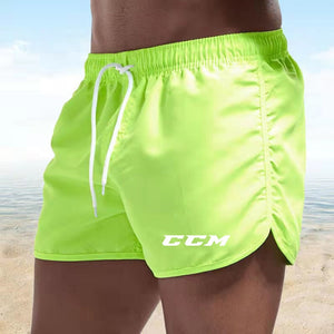 CCM Brand Men Stretch Swim Trunks Quick Dry Beach Shorts Drawstring Boxer Briefs Soccer Tennis Training Short | TageUnlimited
