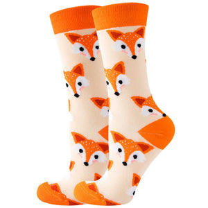 Fashion Colorful Autumn Winter Stocking  Women Socks  Plant Hedgehog Slothsi Cotton Socks Personality Straight Trendy Socks | TageUnlimited
