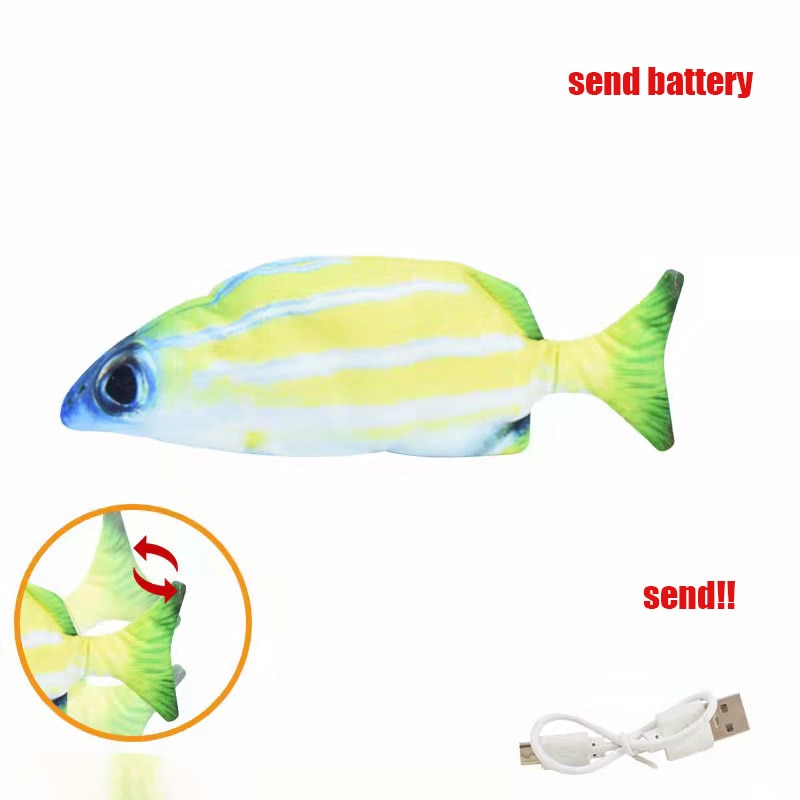 Cat Toys Electric Fish With USB Charging Built-In Lithium Battery Simulation Realistic Pet Molar Interactive Toys Pet Supplies | TageUnlimited