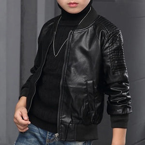 Children Leather Coat Spring And Autumn Clothing Korean boys PU leather jacket