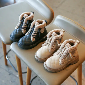 Kids Boots Winter for Boys Cotton Shoes Plush Warm Girls Short Boots Fashion Children Student Shoes