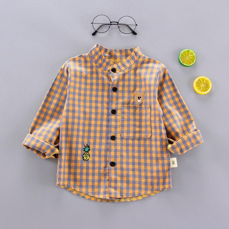 IENENS Spring Thin Shirts Baby Boys Long Sleeve Striped Print Shirts Kids Tops Tees Shirts Casual Blouse | TageUnlimited
