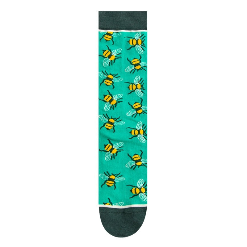 Fashion Colorful Autumn Winter Stocking  Women Socks  Plant Hedgehog Slothsi Cotton Socks Personality Straight Trendy Socks | TageUnlimited