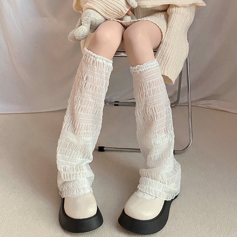 Lolita Leg Warmers Women Long Socks Knitted Warm Foot Cover White Arm Warmer Ladies Autumn Winter Crochet Socks Boot Cuffs | TageUnlimited
