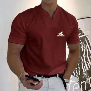 Pattern Summer Men Short-Sleeved Cotton Casual Men&#39;s T-shirt V-neck Shirt Male Breathable Polo Shirts S-5XL | TageUnlimited