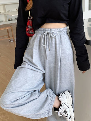 Gray Sweatpants for Women  Autumn New Baggy Fashion Oversize Sports Pants Balck Trousers Female Joggers Streetwear | 0 | TageUnlimited