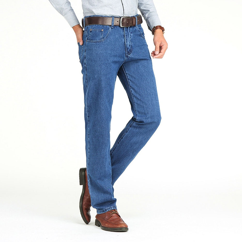 Loose Jeans Men Business Cotton Fabric Summer Classic Brand Straight Denim Pants for Male Casual Trousers Mens | TageUnlimited