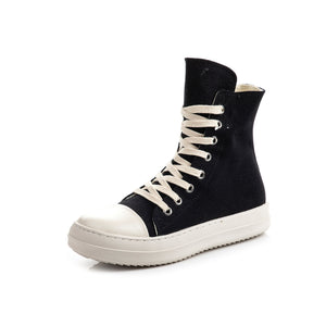 Fashion Women Black Sneakers  Chaussure Femme Women Sneakers Zipper Canvas Casual Shoes Woman Spring Ladies Shoe | TageUnlimited