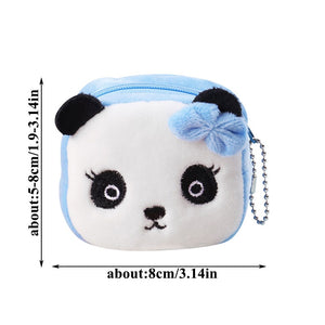 Women's Cartoon Coin Purse Three-dimensional Plush Zipper Headphone Bag Wallet Key Chain. | TageUnlimited