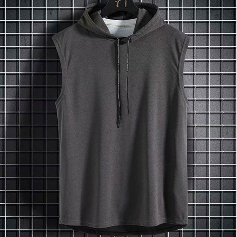 Plus Size Summer Men Clothing Tank Tops Sweatshirt Sleeveless Tops Hoodie Vest Workout Fitness Mens T Shirt Workout Hip Hop Vest | TageUnlimited