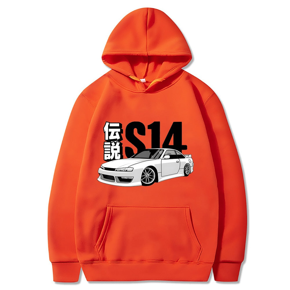 Anime Initial D Hoodie Drift JDM Pullover Oversized Sweatshirt EU Size Silvia Streetwear S Comic14 Japan Car Long Sleeve Unisex | TageUnlimited