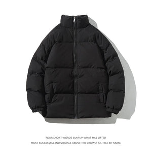 Streetwear  Warm Men Winter Coat Solid Color Casual Parka Stand Collar Fashion Oversize Women&#39;s Winter Jacket | TageUnlimited
